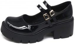 Erocalli Ankle Strap Mary Jnae Shoes for Women Platform Pumps Wedges Gothic Lolita Shoes Cute Japanese Uniform Shoes
