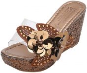 ZiSUGP Fashion Womens Summer Rhinestone sequins Sandals Roman Wedges Casual Beach Shoes