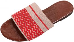 ZiSUGP Womens Slip On Open Toe Flat Slippers One Band Slide Sandals Outdoor Indoor Flip-Flops