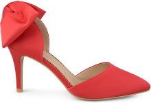 Brinley Co. Womens Satin D'Orsay Pointed Toe Bow Pump